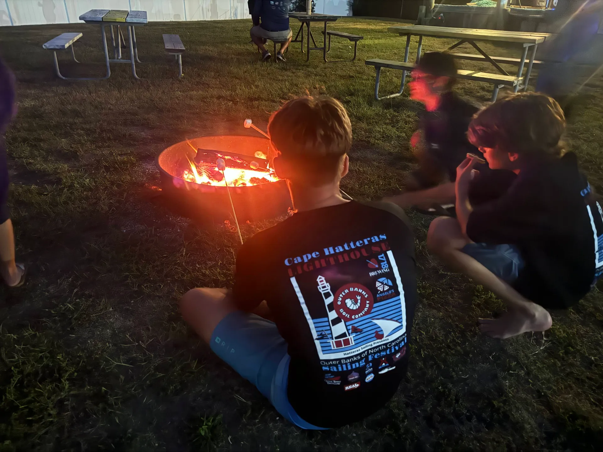 Hatteras sailing community bonfire